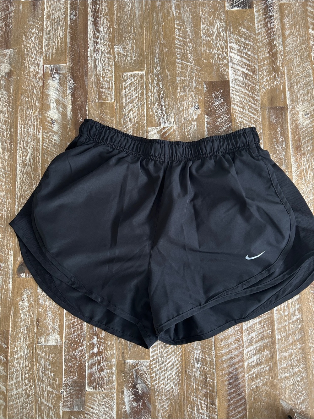 Nike Black Women's Athletic Running Shorts with White Swoosh